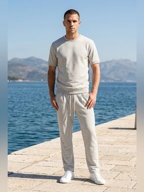 Kith Compact Knit Garrison Heavy Duty Sweatpant Heather Gray Mens Size XL